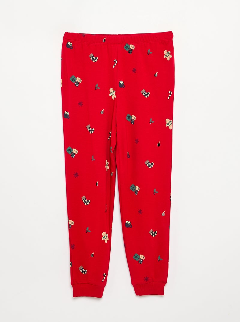Pyjama 'Weihnachten' 2-teilig - Langarm-T-Shirt + Hose Rouge - Kiabi