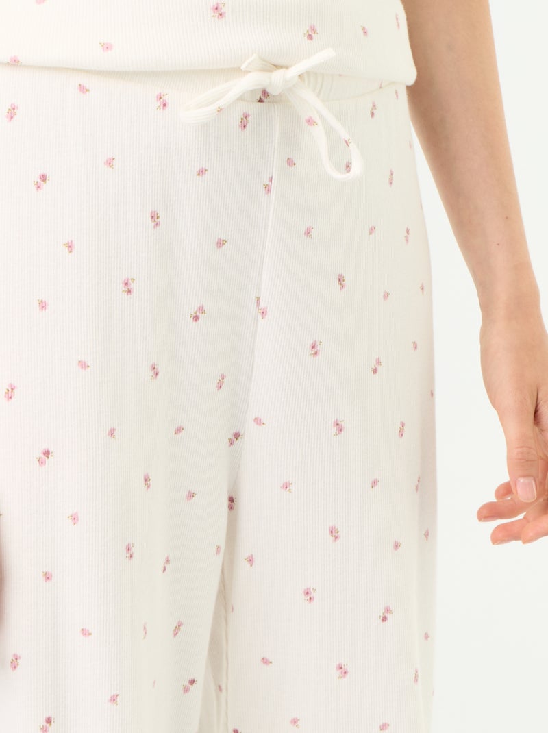 Pyjamahose aus Rippstrick Blanc - Kiabi