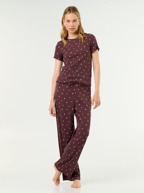 Pyjamahose aus Rippstrick - Kiabi Pyjamahose aus Rippstrick - Kiabi