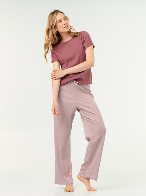 Pyjamahose aus Rippstrick - Kiabi Pyjamahose aus Rippstrick - Kiabi