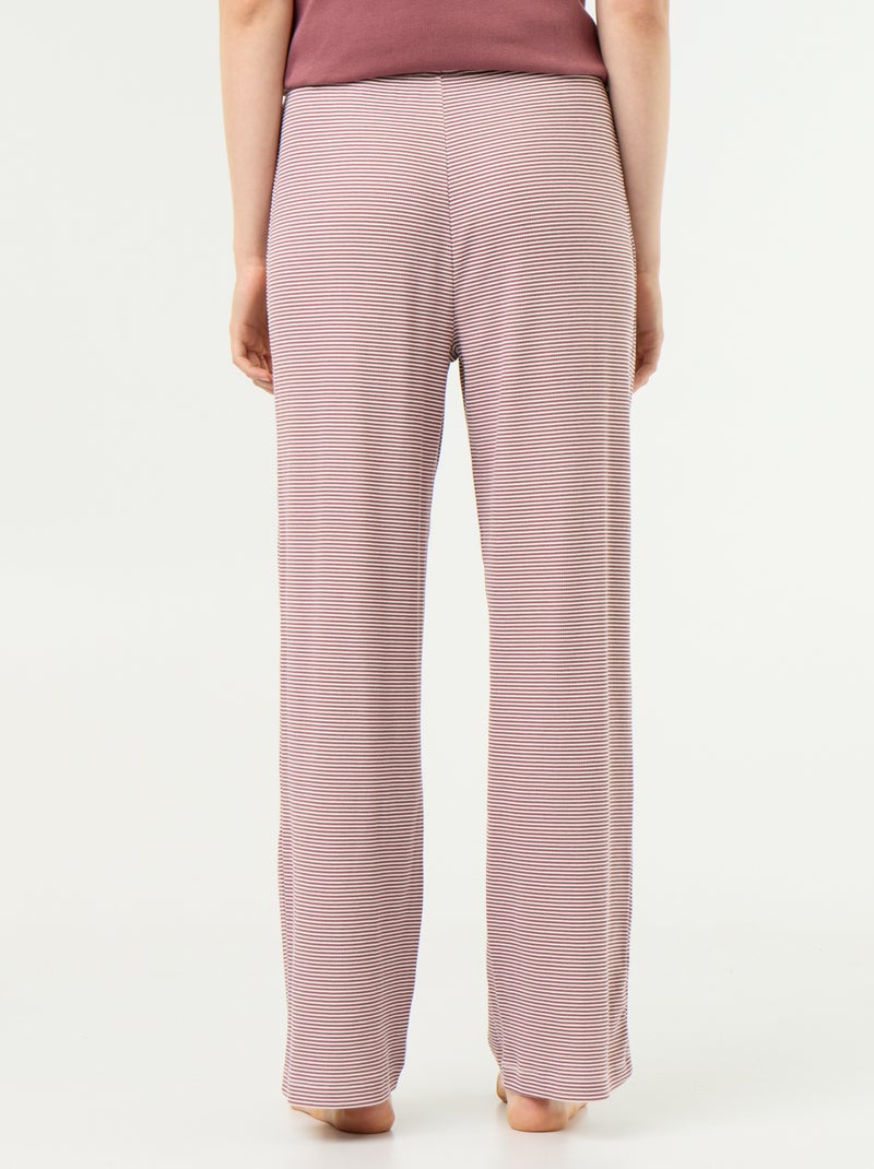 Pyjamahose aus Rippstrick Hellbraun - Kiabi