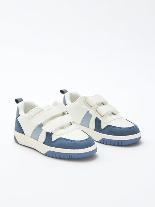 Quad-Color Faux Leather Velcro Sneakers - Kiabi
