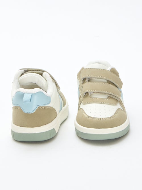 Quad-Color Faux Leather Velcro Sneakers - Kiabi
