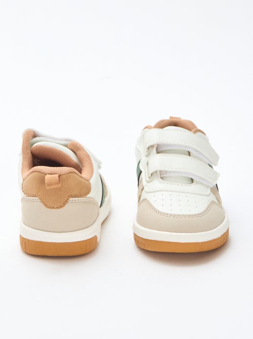 Quad-Color Faux Leather Velcro Sneakers - Kiabi