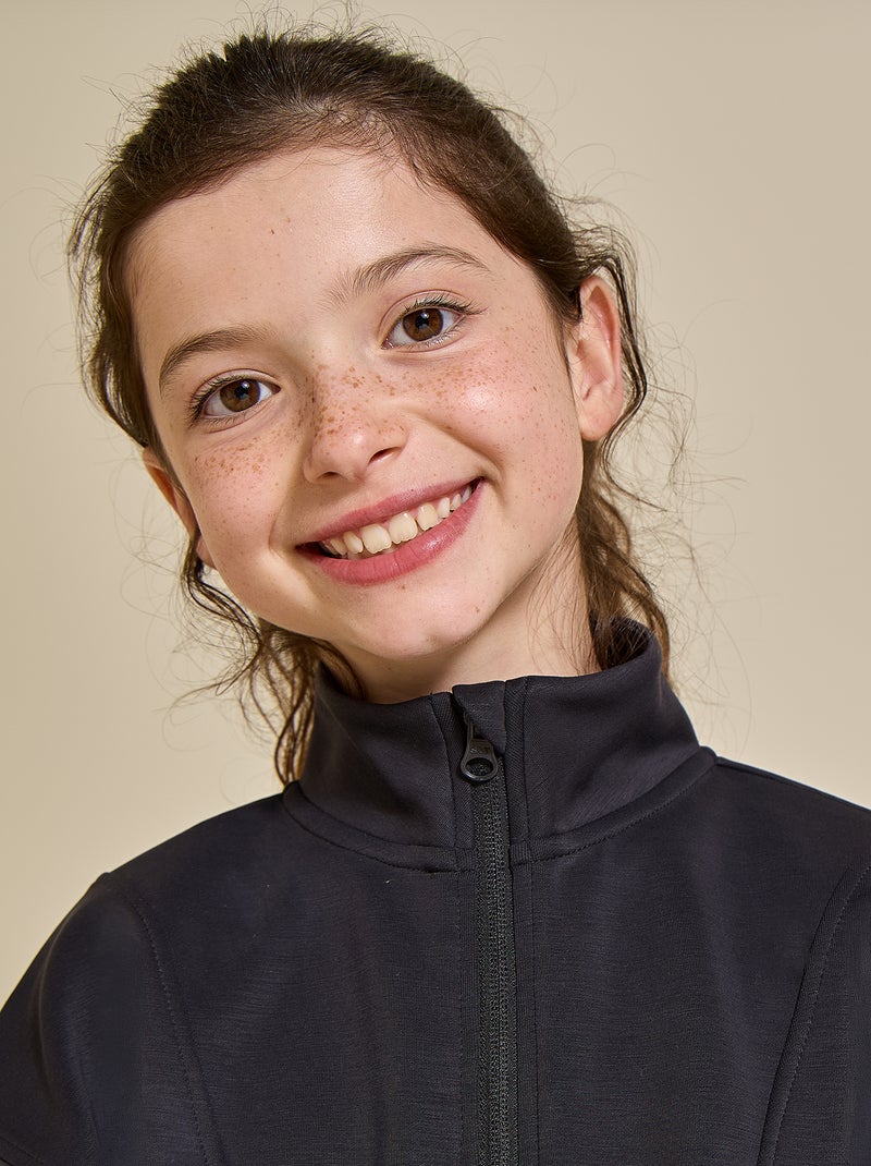 Quarter-Zip Sweatshirt Black - Kiabi