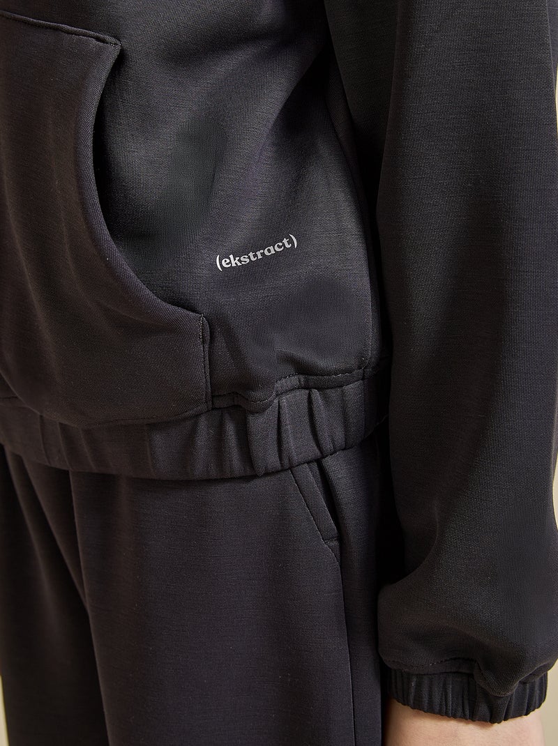 Quarter-Zip Sweatshirt Black - Kiabi