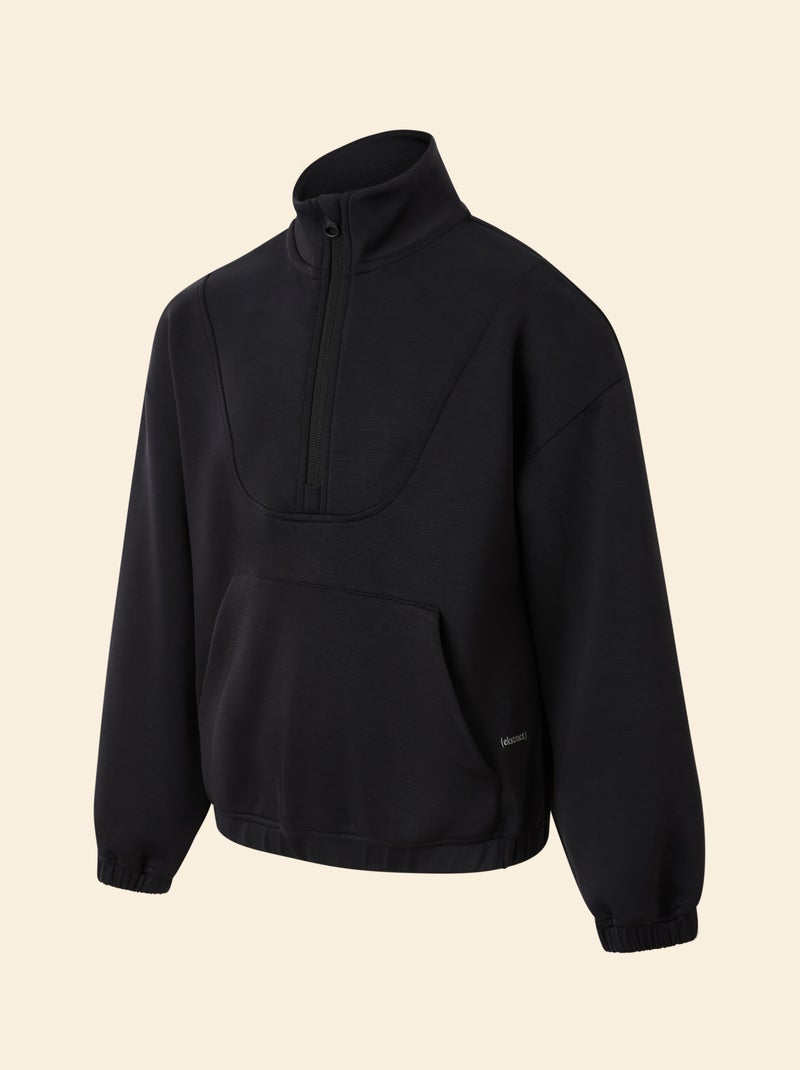 Quarter-Zip Sweatshirt Black - Kiabi