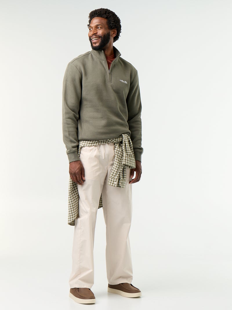 Quarter-zip sweatshirt Green - Kiabi