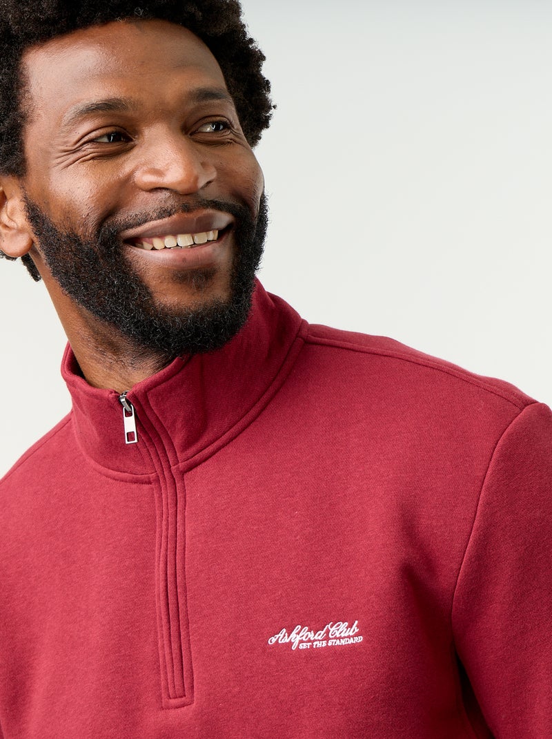 Quarter-zip sweatshirt Red - Kiabi