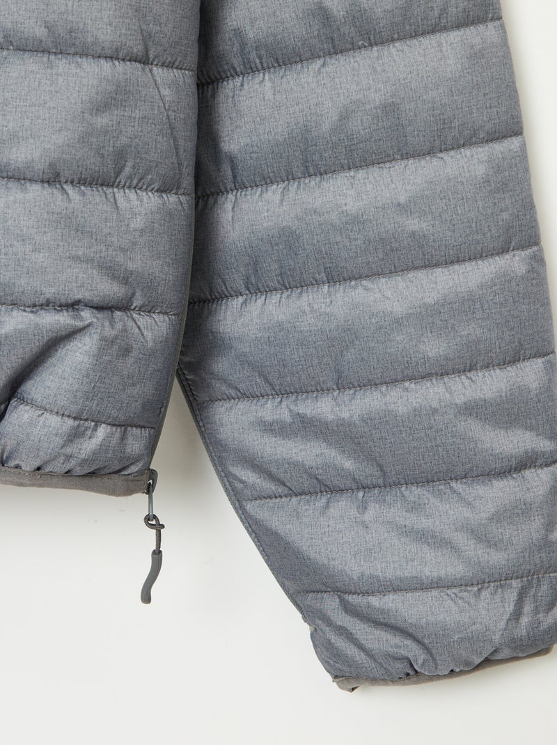 Quilted Hooded Puffer Jacket Grey - Kiabi