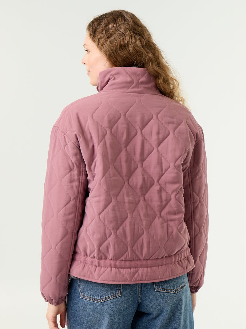 Quilted jacket with adjustable waist Pink - Kiabi