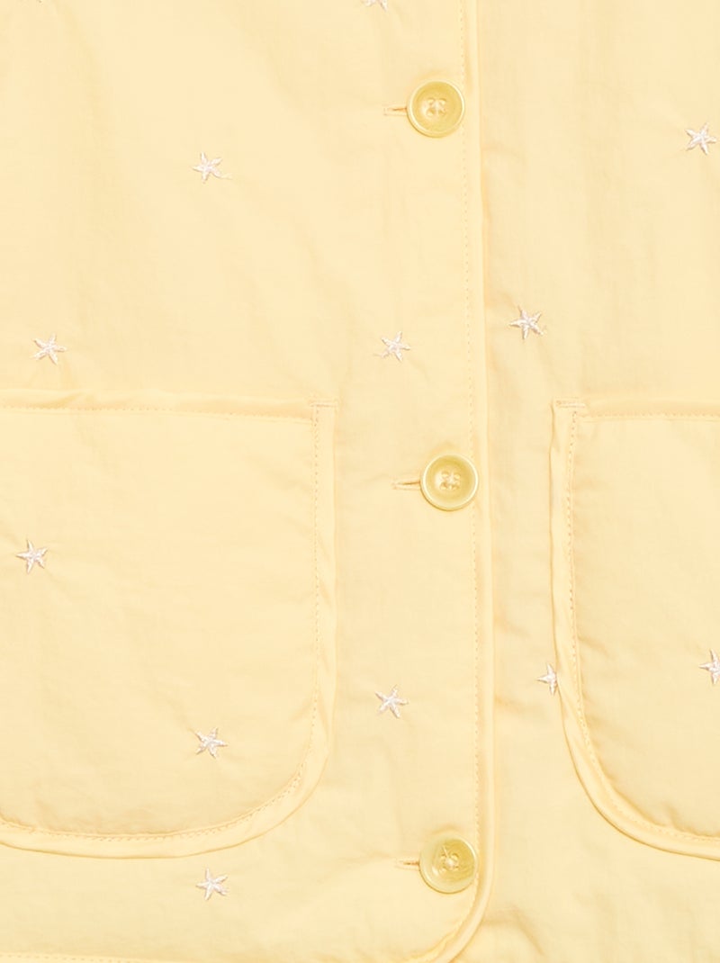Quilted Jacket with Embroidered Design Yellow - Kiabi