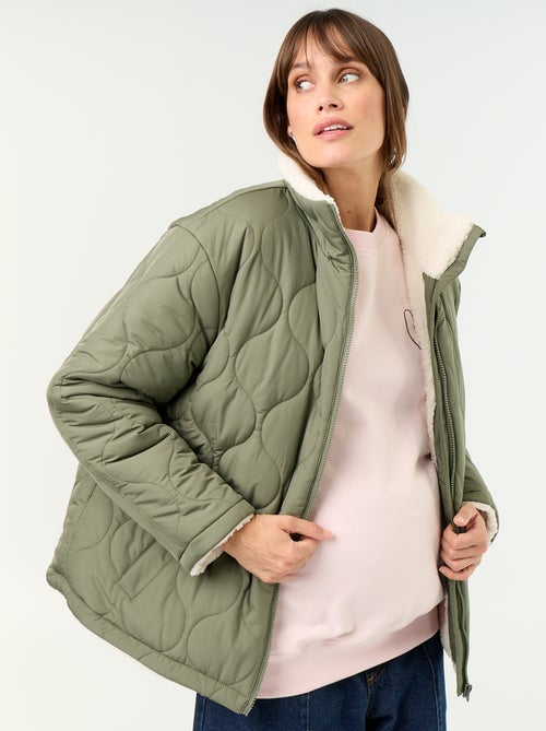Quilted Maternity Puffer Jacket with Sherpa Lining - Kiabi