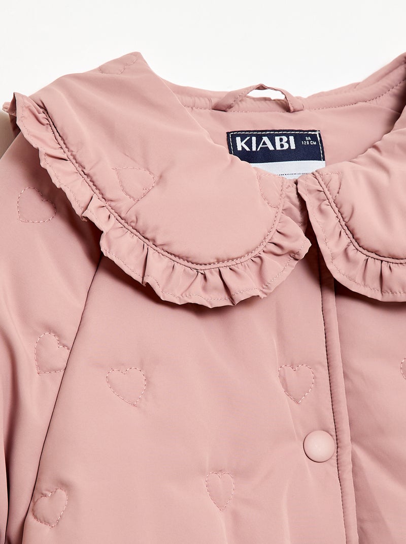 Quilted Puffer Jacket with Peter Pan Collar Pink - Kiabi