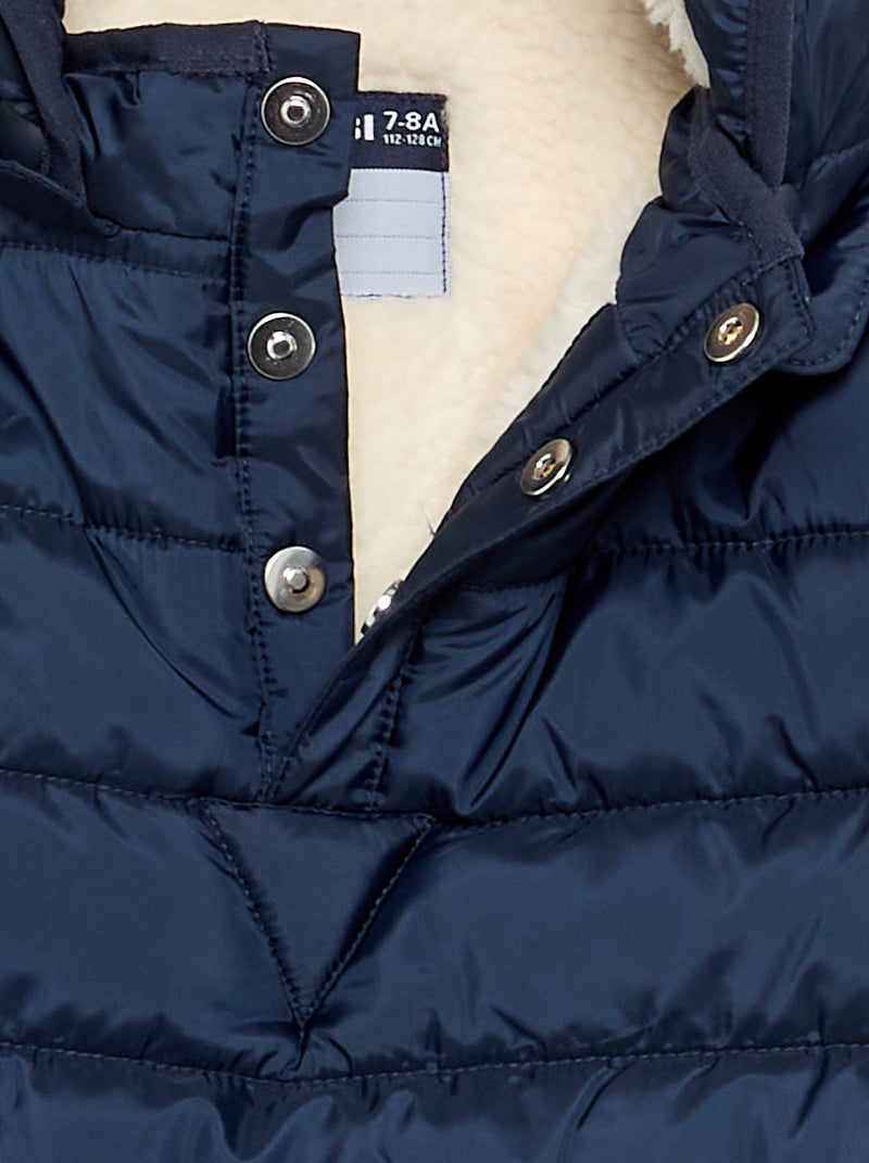 Quilted puffer jacket with sherpa lining - easy-to-wear collection Blue - Kiabi