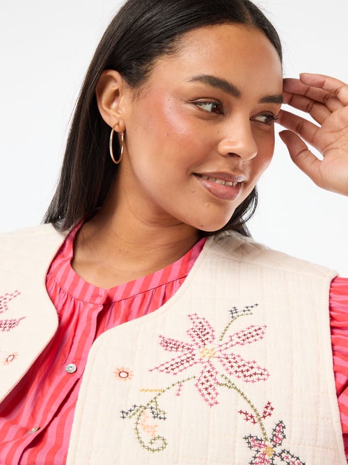 Quilted Vest with Embroidery - Kiabi