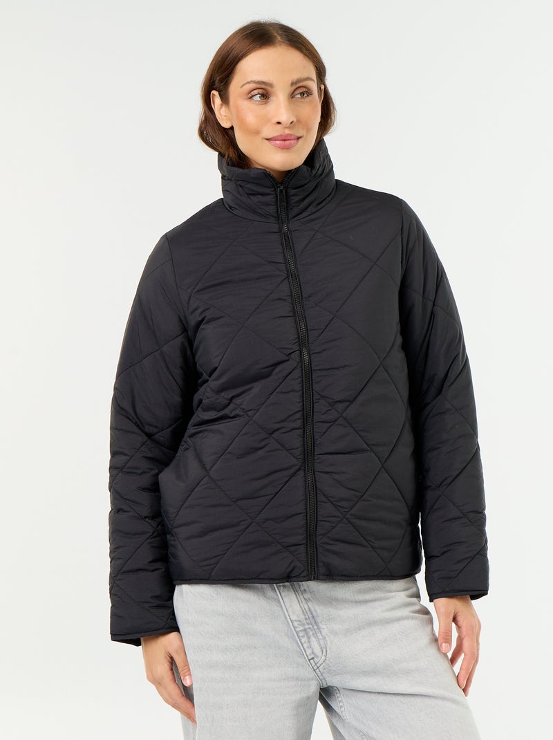Quilted Water-Repellent Jacket Black - Kiabi