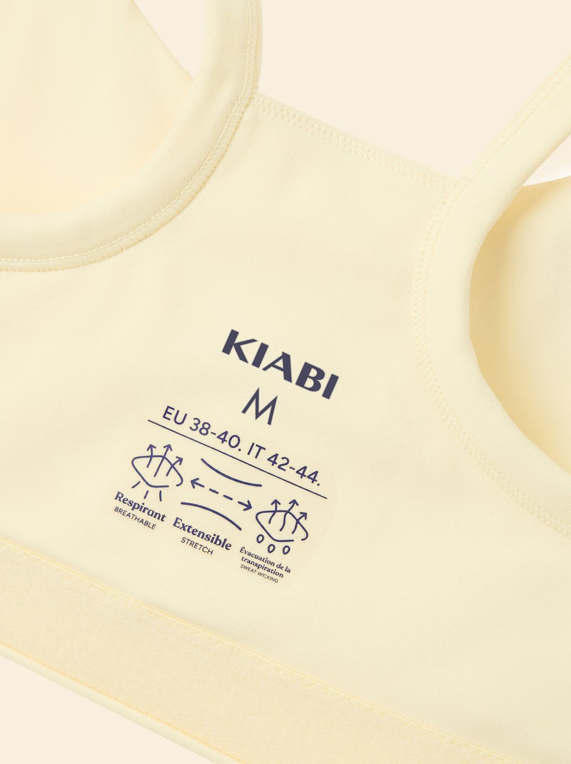 Racerback Sports Bra Yellow - Kiabi