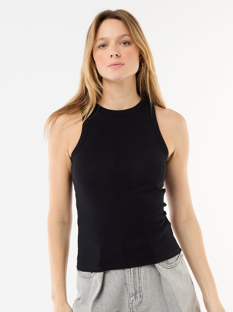 Racerback-Tanktop Schwarz - Kiabi