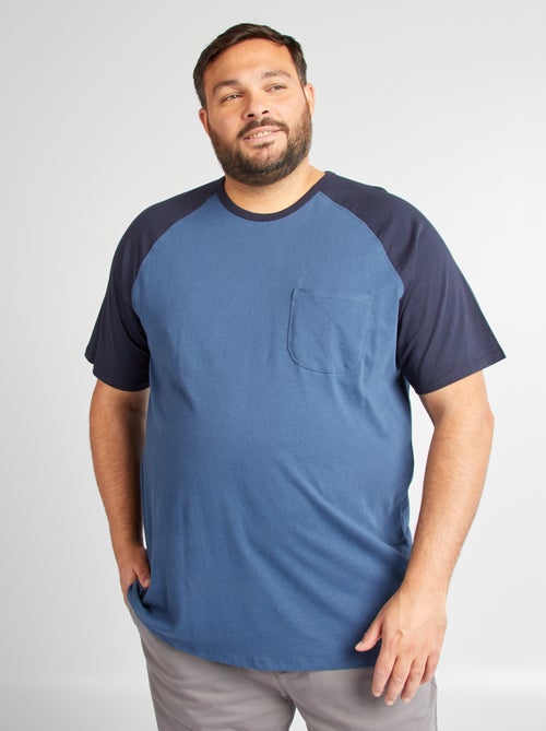 Raglan-Kurzarm-T-Shirt mit Brusttasche - Kiabi