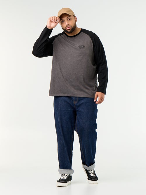 Raglan Long-Sleeve Jersey T-Shirt - Kiabi