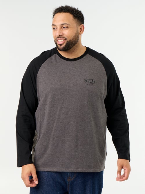 Raglan Long-Sleeve Jersey T-Shirt - Kiabi