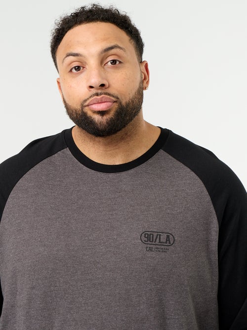 Raglan Long-Sleeve Jersey T-Shirt - Kiabi