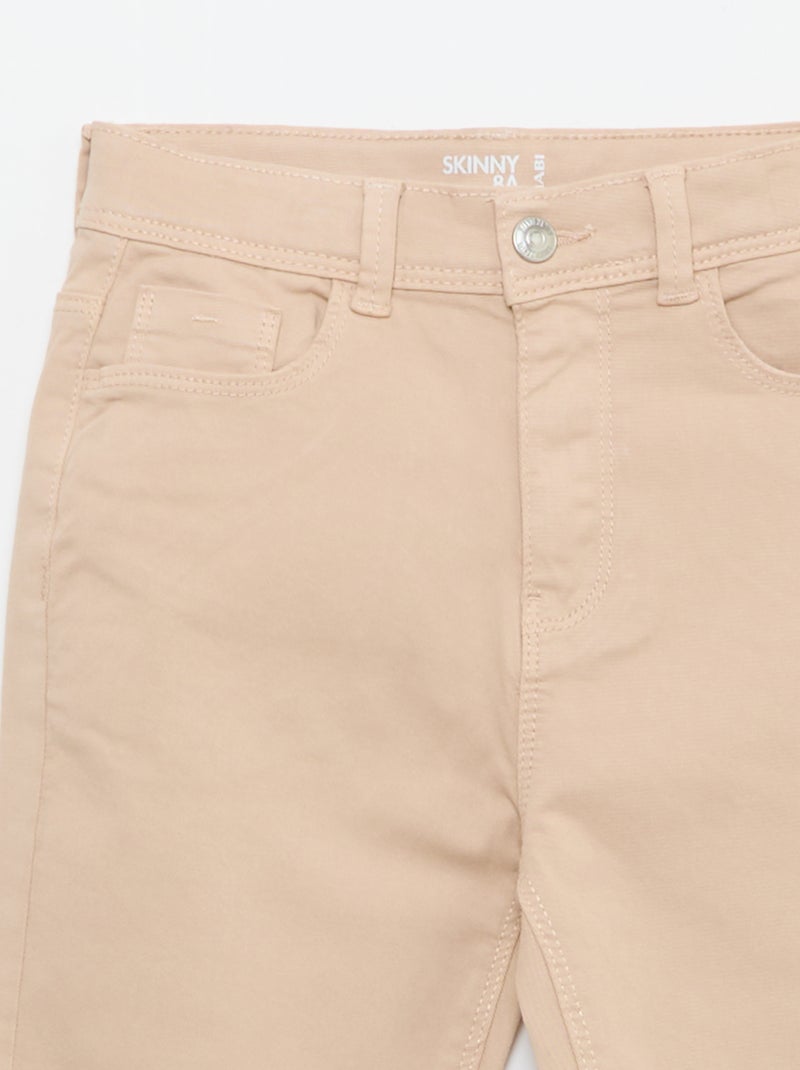 Raw-Edge Denim Capri Pants Beige - Kiabi