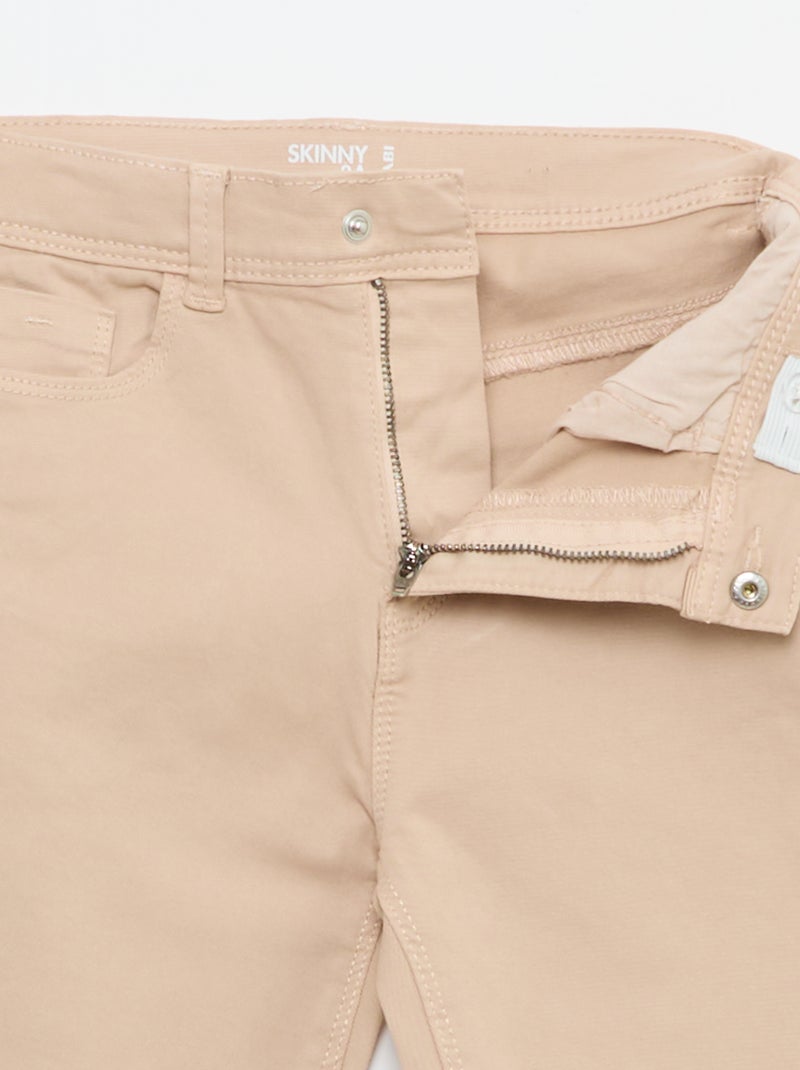Raw-Edge Denim Capri Pants Beige - Kiabi
