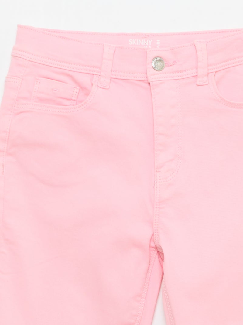 Raw-Edge Denim Capri Pants Pink - Kiabi