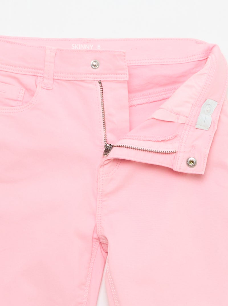 Raw-Edge Denim Capri Pants Pink - Kiabi