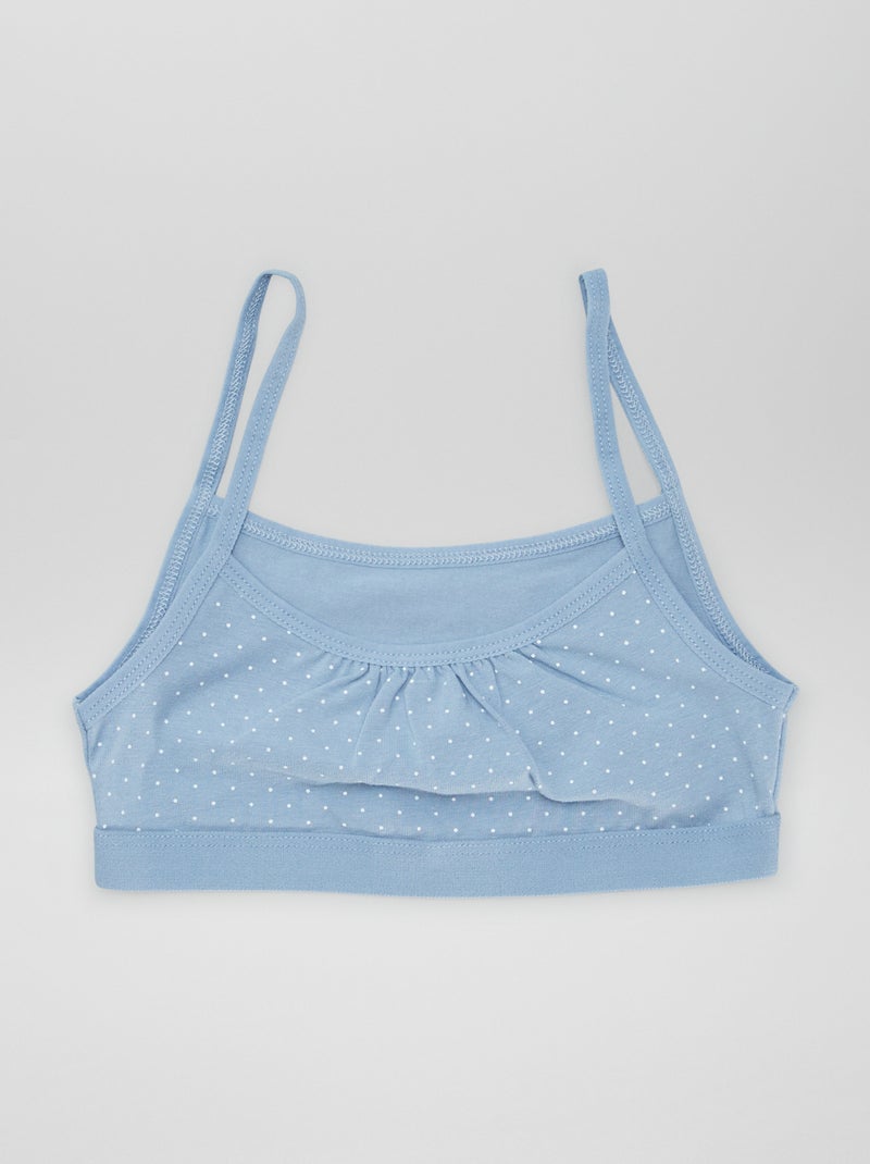 Reggiseni sportivi con spalline sottili in jersey - Set di 2 BLU - Kiabi