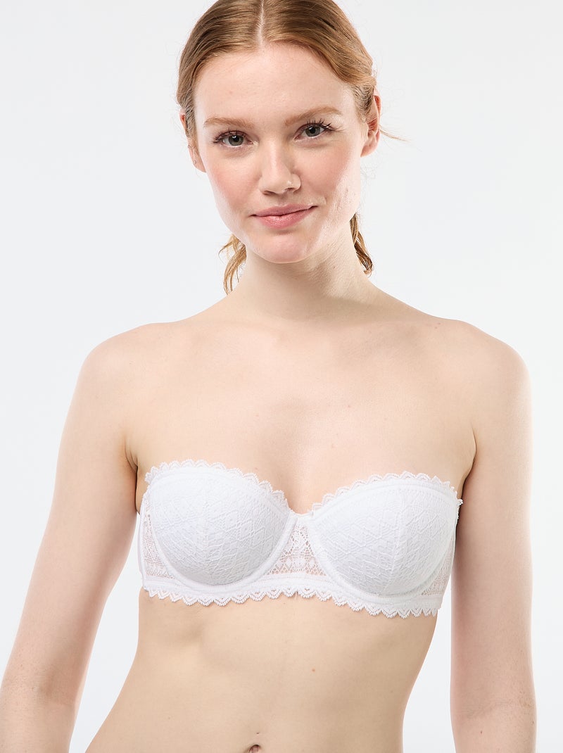 Reggiseno a balconcino in pizzo Bianco - Kiabi