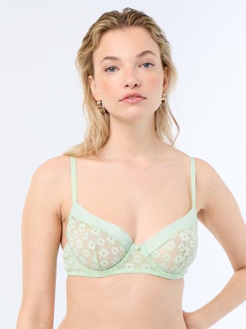 Reggiseno a balconcino in pizzo - Kiabi
