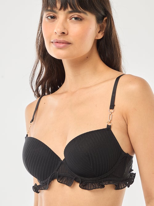 Reggiseno a balconcino in tulle a righe - Kiabi