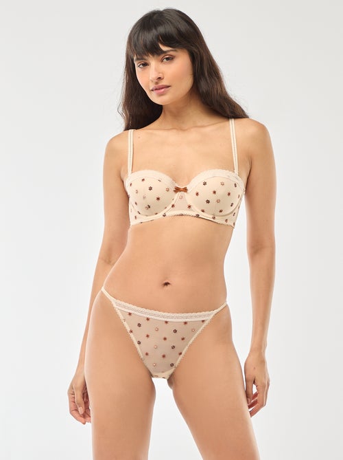 Reggiseno a balconcino in tulle fiorito - Kiabi Reggiseno a balconcino in tulle fiorito - Kiabi