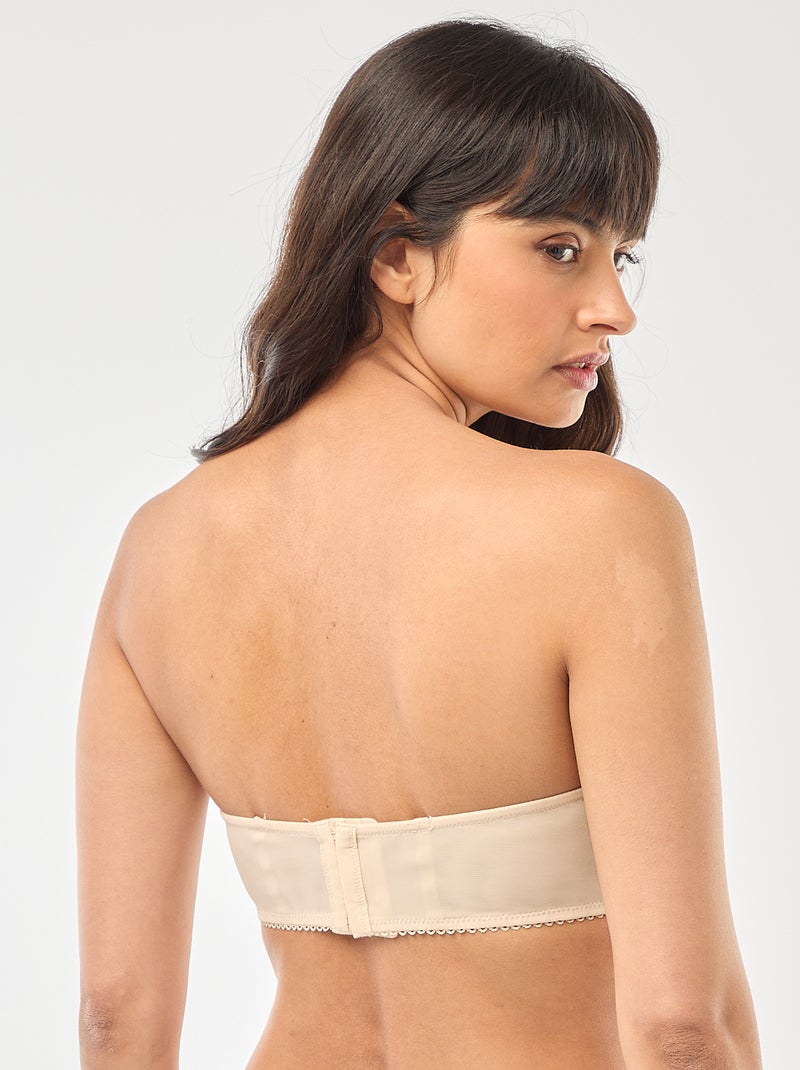 Reggiseno a balconcino in tulle fiorito Rosa - Kiabi