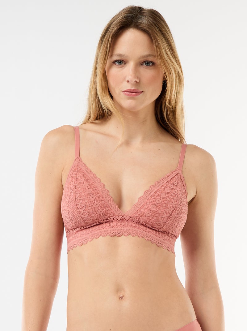 Reggiseno a triangolo in pizzo Rosa - Kiabi