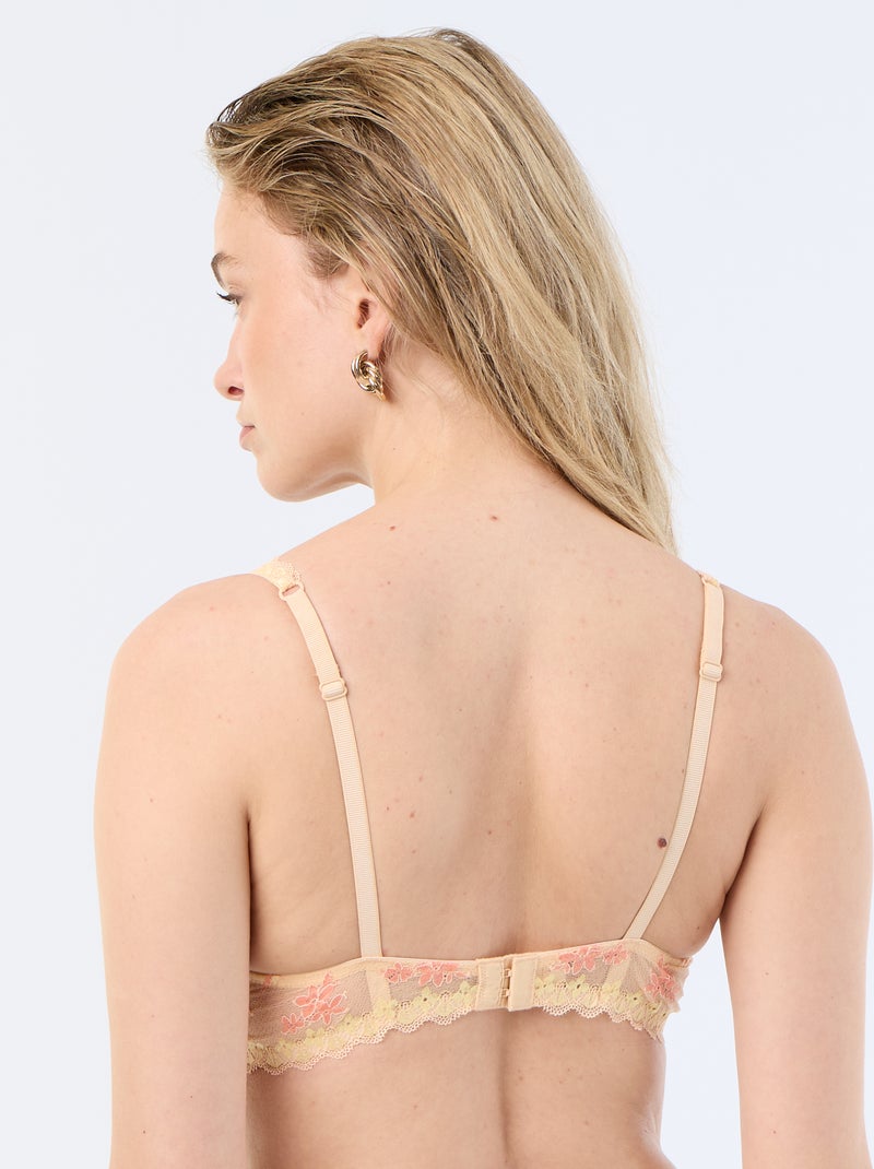 Reggiseno a triangolo senza ferretto in pizzo Arancione - Kiabi