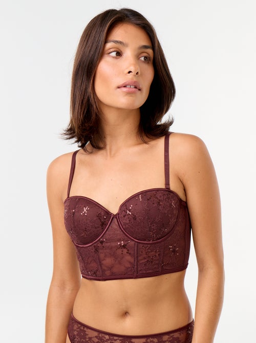 Reggiseno bustier con paillettes - Kiabi