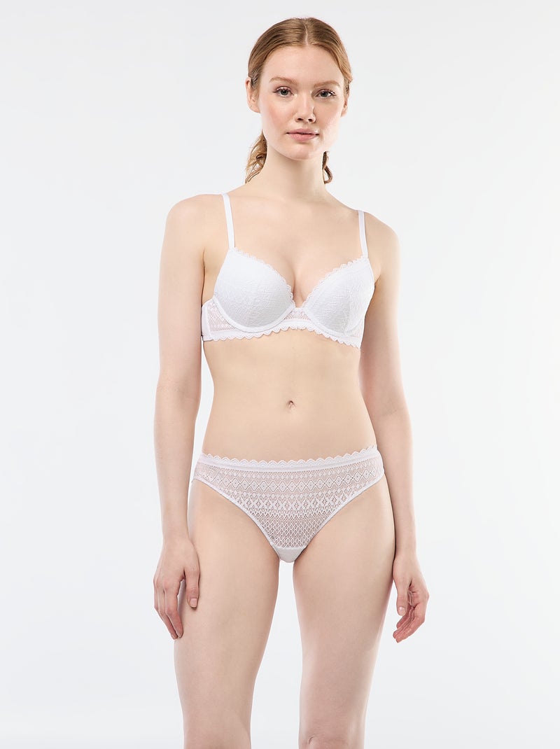 Reggiseno push-up in pizzo Bianco - Kiabi