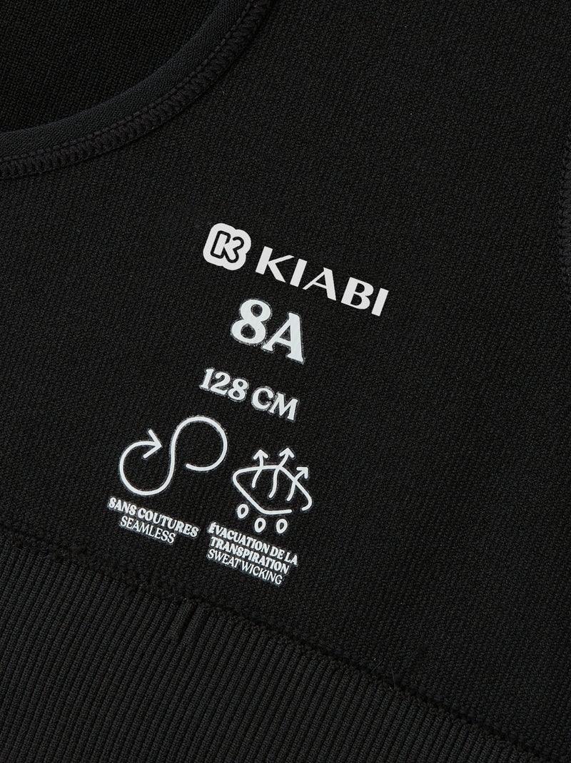 Reggiseno sportivo senza cuciture Nero - Kiabi