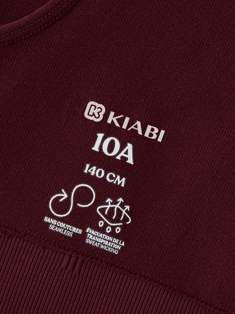 Reggiseno sportivo senza cuciture Rosso - Kiabi