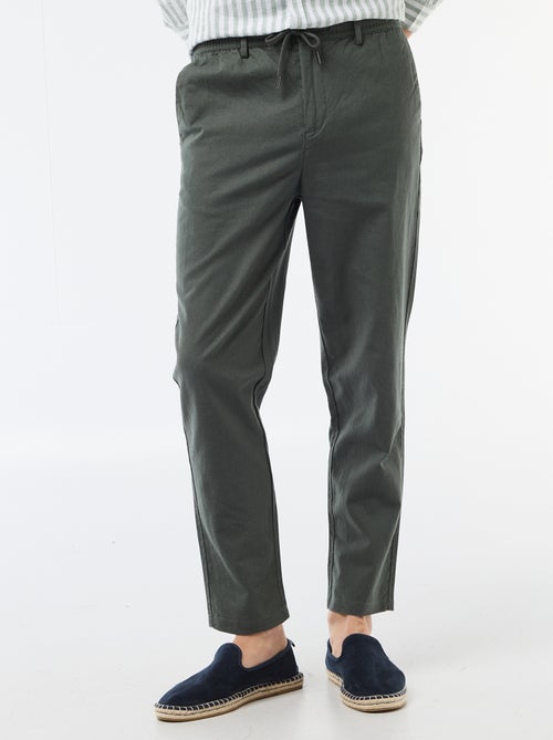 Regular Chino-Hose aus Leinenmischgewebe - Kiabi Regular Chino-Hose aus Leinenmischgewebe - Kiabi