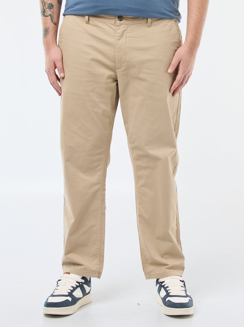 Regular Chino Trousers - L34 Beige - Kiabi