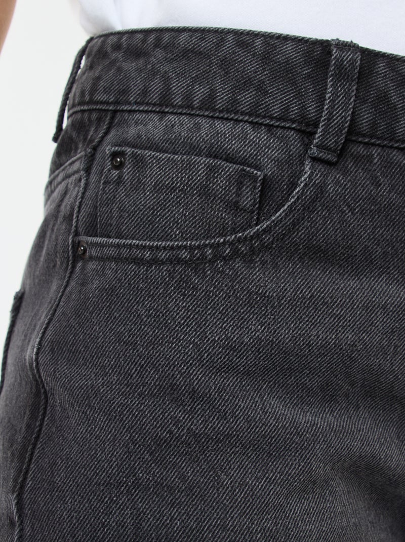 Regular Cotton Denim Pants - L34 Black - Kiabi