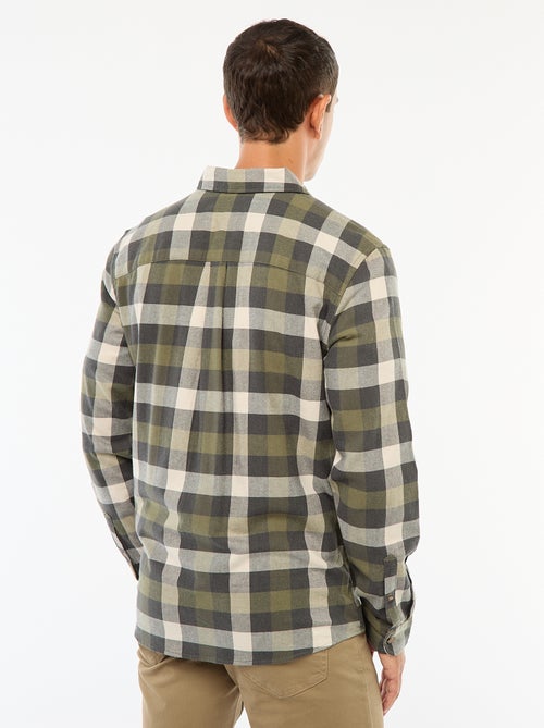 Regular Fit Checkered Shirt - Kiabi Regular Fit Checkered Shirt - Kiabi
