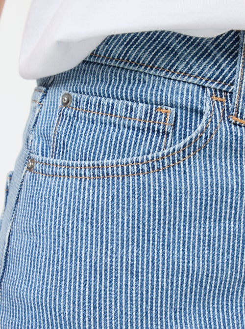 Regular Fit Cotton-Blend Jeans with Stripes - Kiabi