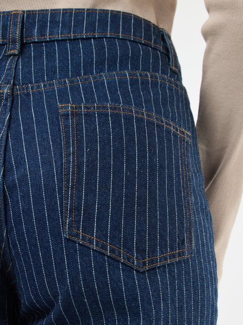 Regular Fit Cotton-Blend Jeans with Stripes - Kiabi