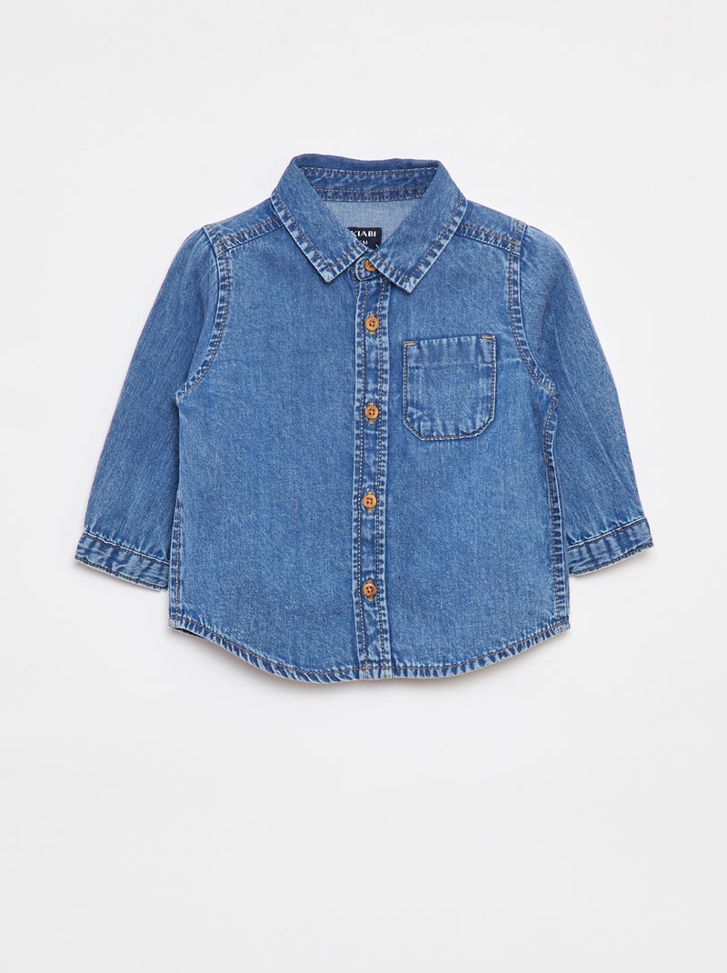 Regular-fit denim shirt Blue - Kiabi